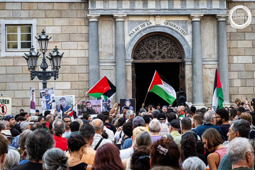 Mani x periodistes assassinats Gaza -BCN, 13/08/25 (Foto: Ignasi Trapero i Martínez)